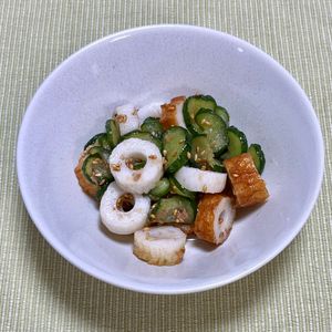 キャピタンの作ってみた!投稿(簡単副菜♪【きゅうりとちくわのさっぱりナムル】)