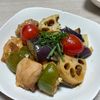 みーこの作ってみた!投稿(極ウマ！夏野菜で栄養満点♡鶏むね肉deなすピーマンの甘酢炒め)
