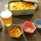 海老とアボカドの月見チーズオムレット