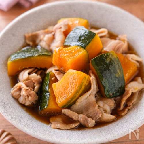 【豚バラとかぼちゃの煮物】ほっこりおいしい簡単和食♪