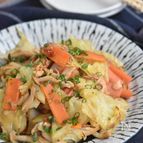 蒸しキャベツとツナのガーリック醤油