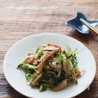 包丁不要！チンするだけ。豆苗ときのこのうま塩和え