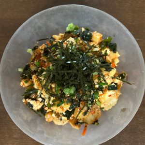 849747の作ってみた!投稿(【無限おつまみ豆腐】痩せそう！長いも×キムチ×わかめ)