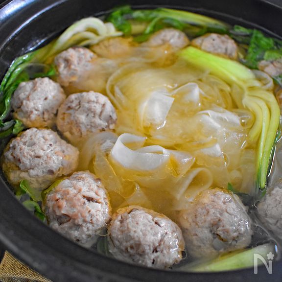 【ぽかぽか】無限大根の肉団子鍋