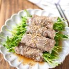 豆苗の豚巻きレンジ蒸し【糖質オフ・糖質制限・ダイエット】