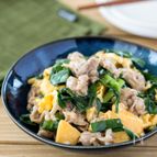 レンジで簡単！豚にら玉