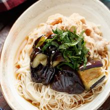 豚しゃぶと揚げなすのぶっかけそうめん【#簡単#ランチ】