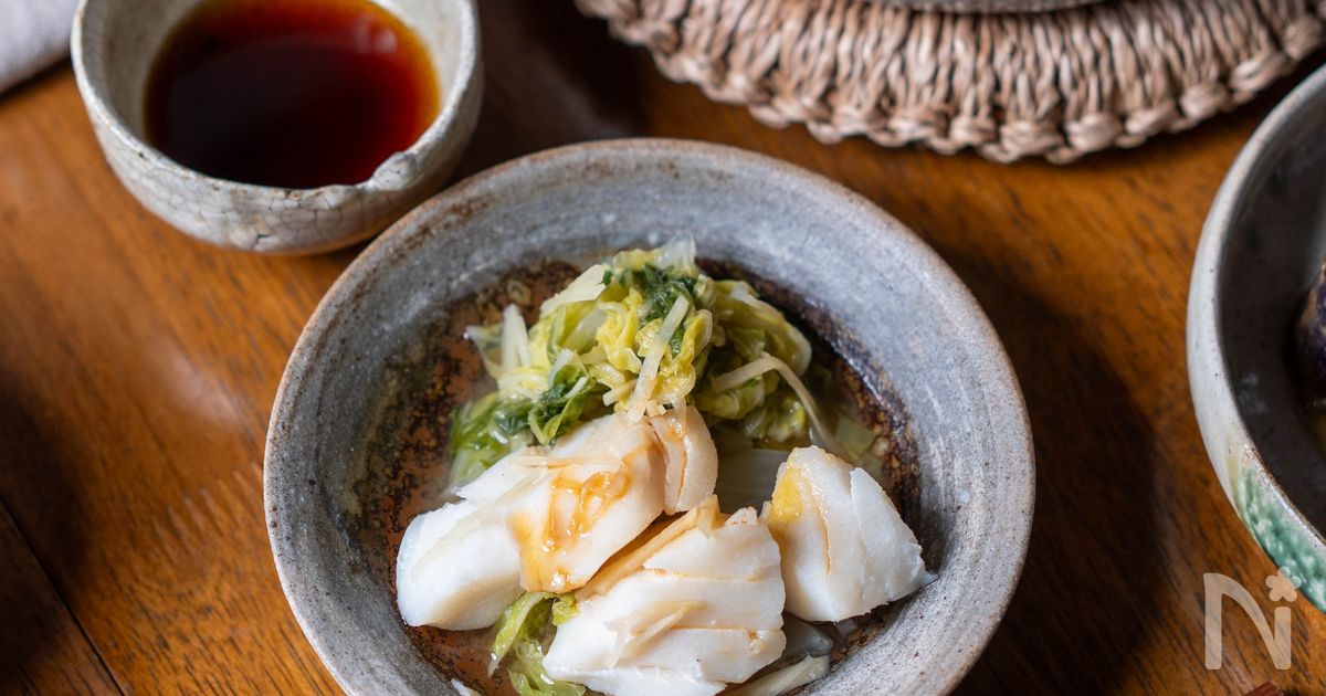【たらと白菜のしょうが蒸し】冬が旬の2つの食材で♪