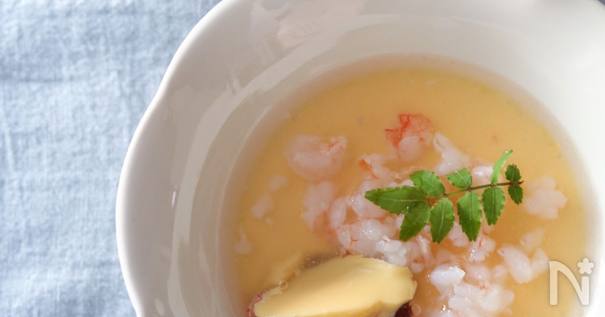 簡単卵豆腐。海老あんかけ。