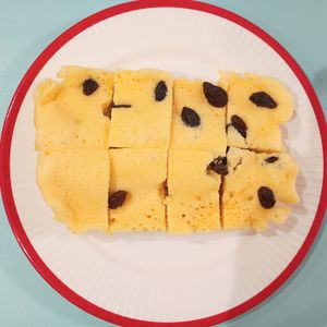 milkの作ってみた!投稿(レンジでふっくら♪しっとり『レーズンたまご蒸しパン』)