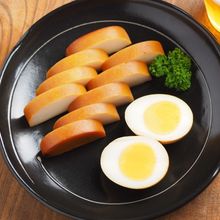 煮卵とカマボコの簡単燻製