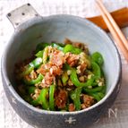 簡単副菜♡無駄なく美味しい！『丸ごとピーマンのおかか炒め』