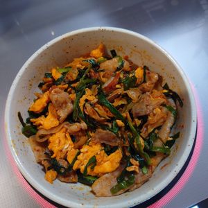 海の作ってみた!投稿(『豚キムチのふんわり卵炒め』ご飯に合う！まろやかな味わい♪)