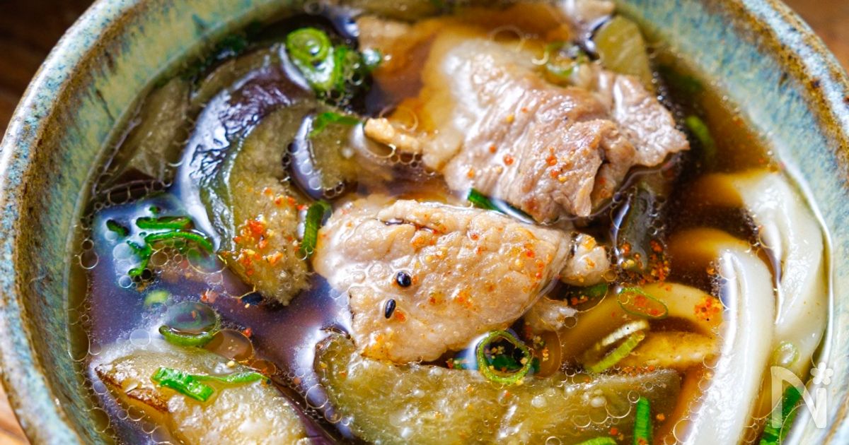 【速攻10分♡悶絶必至】至福の豚なす肉汁うどん♡おつゆが最高