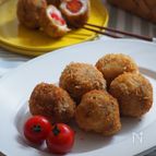ミニトマトとカッテージチーズの豚肉巻きフライ
