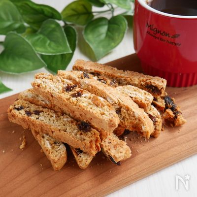 ダイエット中にも♪オートミールと全粒粉の米粉ビスコッティ