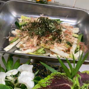 そら・ゆずの作ってみた!投稿(ぱぱっとさっぱり副菜！長芋の梅おかか和え)