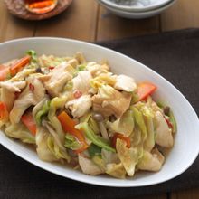 鶏むねと厚揚げの五目中華炒め【節約食材だけ・ボリューム満点】
