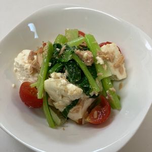 (・∀・)コロンの作ってみた!投稿(作り置きにも♪ツナと豆腐と彩り野菜の塩昆布和え)