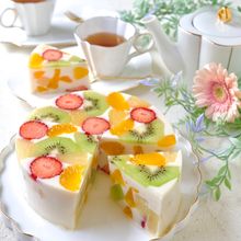 フルーツ牛乳寒天ケーキ【糖質オフ】