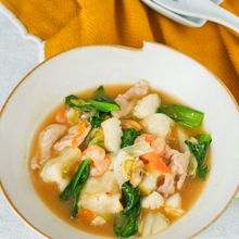 濃厚！揚げ餅の鶏だし中華あんかけ