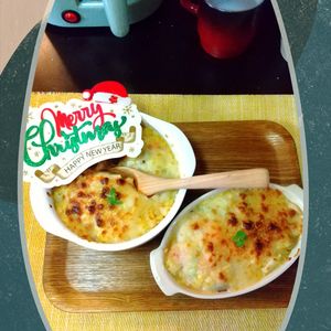 チョロリスの作ってみた!投稿(フライパンで作る☆『鮭と白菜ときのこの和風マカロニグラタン』)