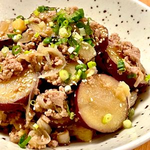michuの作ってみた!投稿(鶏ひき肉とさつまいもの肉じゃが)