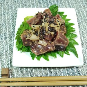 M＊Pの作ってみた!投稿(生カツオのピリ辛ポキ風)