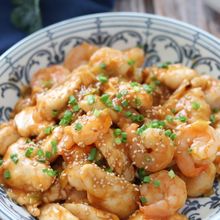 お肉めちゃ柔らか~海老プリプリ♡ささみとむき海老の韓国風炒め