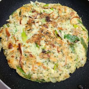 みー助の作ってみた!投稿(厚揚げで香ばしい♪【カニカマでモチモチ和風チヂミ】)