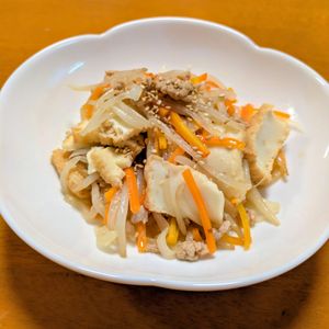 ゆきまる🐬🫧の作ってみた!投稿(ご飯が進む！栄養満点◎【厚揚げとひき肉のプルコギ風甘辛炒め】)