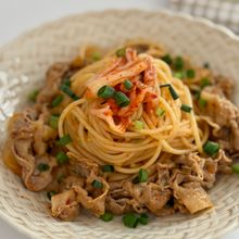 夏に食べたい!やみつき豚キムチパスタ【簡単10分】