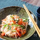 【トマトと新玉のカニカマわさびドレサラダ】箸が止まらない！