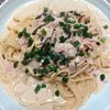 よっこの作ってみた!投稿(簡単激旨ヘルシーランチ♡ベーコンと塩昆布の豆乳パスタ)