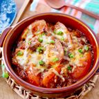 ＼さんま缶でうま味たっぷり／さんまとトマトのチーズ焼き