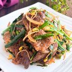 シャキシャキ！牛肉と豆もやしとニラの香味ポン酢醤油炒め