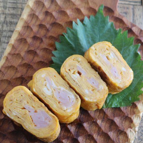 卵1個で簡単♪【ハム入り卵焼き】