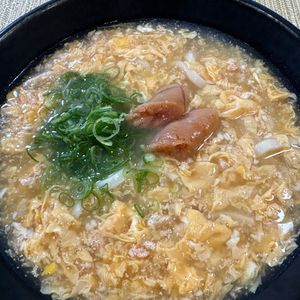 楽ラク手抜キッチン🐶🐾の作ってみた!投稿(とろーり明太チーズのかきたまうどん)