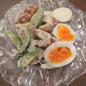 たりおの作ってみた!投稿(☆きゅうりと玉ねぎとハムのコールスロー☆)