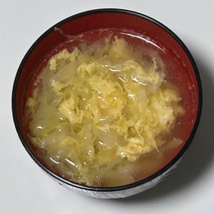 しんやの作ってみた!投稿(【せん切りキャベツのかき玉味噌汁】さっと作れる！あと1品にも)