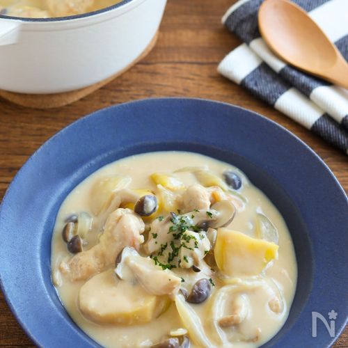 米粉で簡単クリーミー♡豆乳味噌シチュー