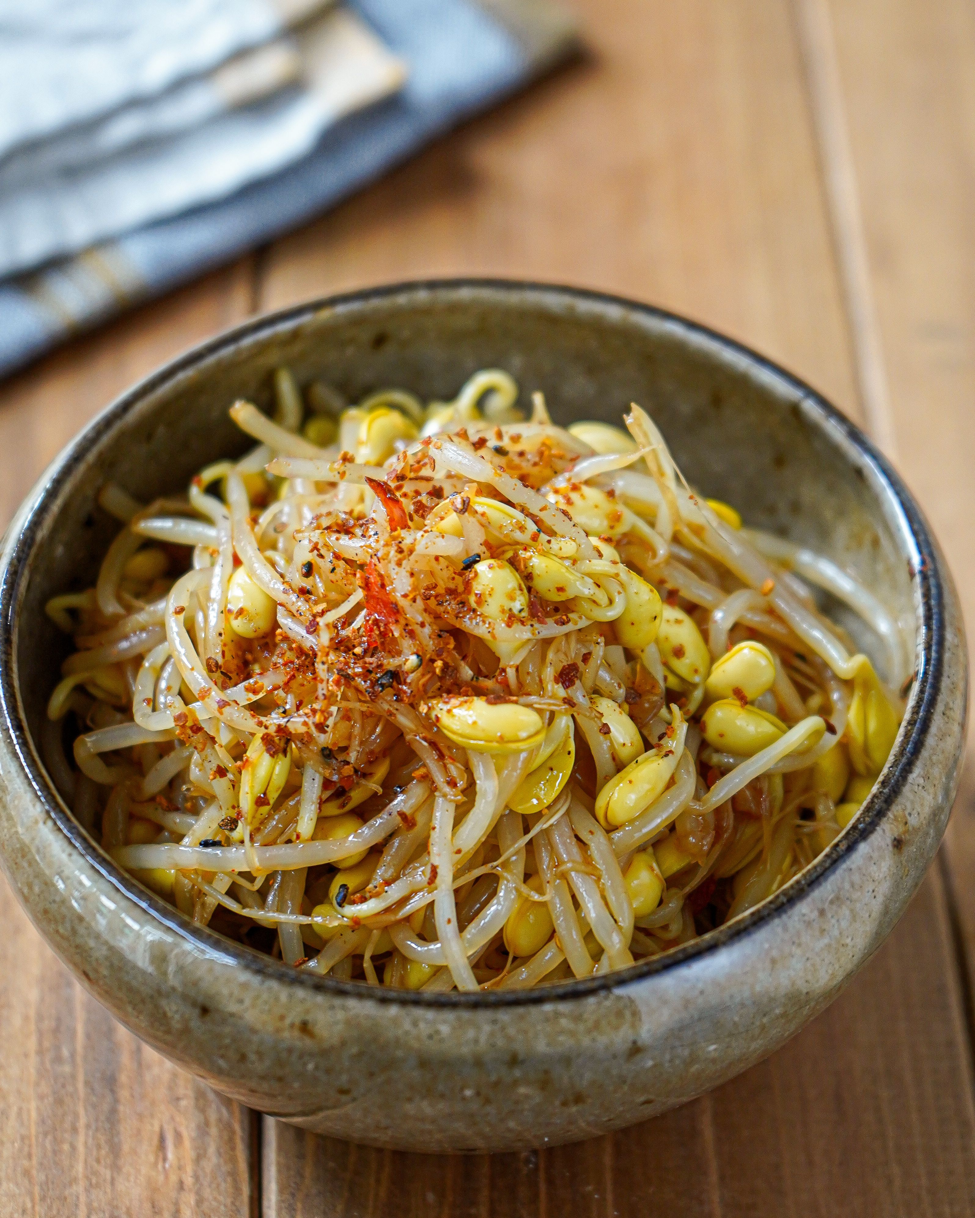 レンジで3分♪豆もやしの和風ピリ辛ナムル】 | レシピサイトNadia