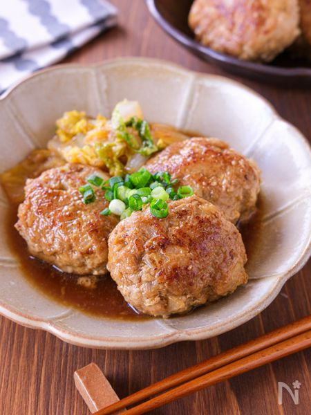 つくねと白菜の甘辛蒸し