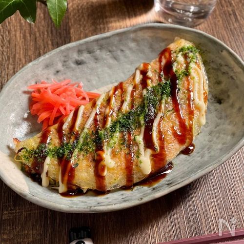 ライスペーパーで簡単！「カリッもちっ♡キャベツのお好み焼き」