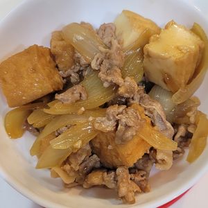 チョコままの作ってみた!投稿(【豚こま厚揚げの甘辛すき煮】ワンパン10分!甘辛節約おかず♪)