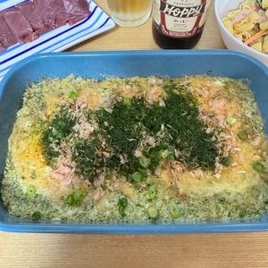 Tsuneaki Okadaの作ってみた!投稿(火を使わない【のりチーズ山芋鉄板】白だしと青のりで居酒屋風♪)