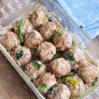 レンジで簡単！長ネギと筍入り♩肉団子のクリーム煮