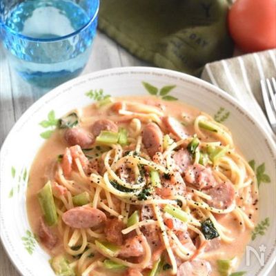 トマトの豆乳クリームパスタ