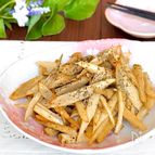 やみつき！ポリポリ止まらない♡ゴボウのガーリックバター炒め