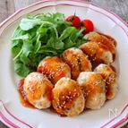 白だし香る♩梅しそつくねの甘酢あんかけ